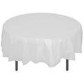 Crown Display 21118 84 in. Round Plastic Table Cover, White, 48PK 21118  (PE)